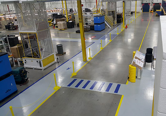Tri State Industrial Floors, Inc. worked on a manufacturing plant in southern Ohio in 2016, where the company did safety striping, as well as epoxy walk and drive aisles.